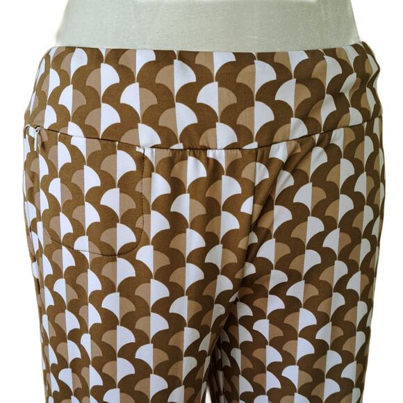 J McLaughlin Carmel Catalina Cloth Pants Medium Straight Wide Leg Brown Retro - Picture 4 of 9